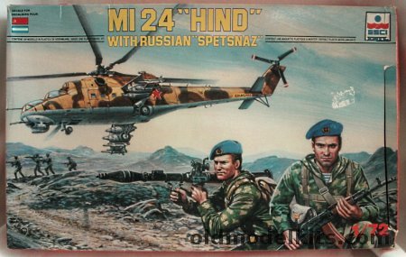 ESCI 1/72 Mi-24 Hind with 50 Russian Spetsnaz Commandos, 9076 plastic model kit